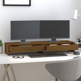 Vidaxxl Monitorständer 100x27x15 cm massives Kiefernholz honigbraun