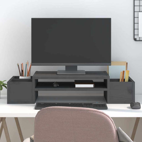 Vidaxx Monitorständer 70x27,5x15 cm massives Kiefernholz grau