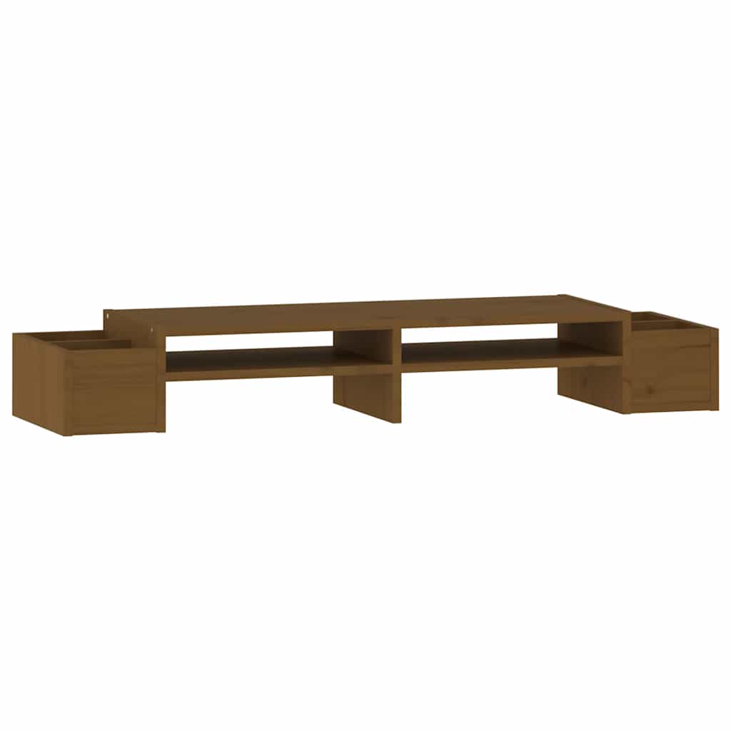 Vidaxxl Monitorständer 100x27,5x15 cm massives Kiefernholz honigbraun