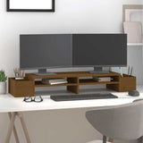 Vidaxxl Monitorständer 100x27,5x15 cm massives Kiefernholz honigbraun