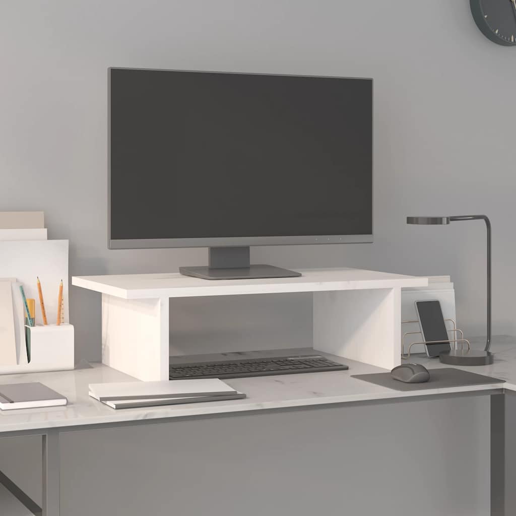 Vidaxx Monitorständer 50x27x15 cm massives Kiefernholz weiß