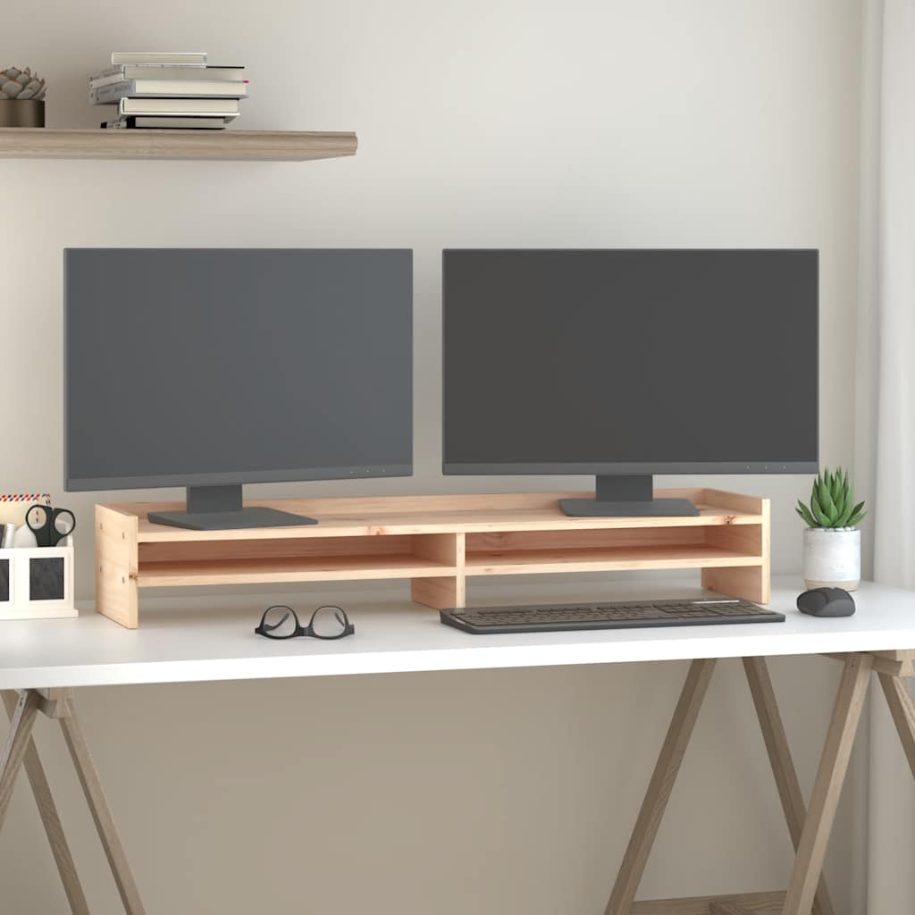 Vidaxxl Monitorständer 100x24x16 cm massives Kiefernholz