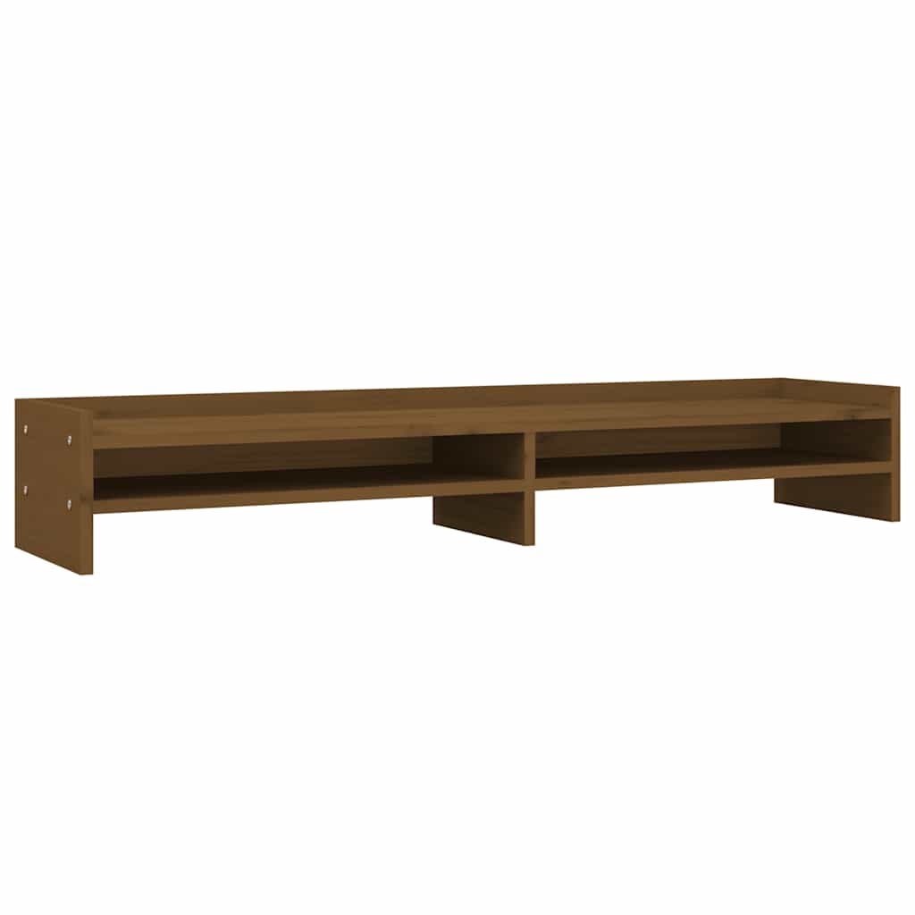 Vidaxxl Monitorständer 100x24x16 cm massives Kiefernholz honigbraun