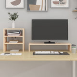 Vidaxxl Monitorständer 81x20x30 cm massives Kiefernholz
