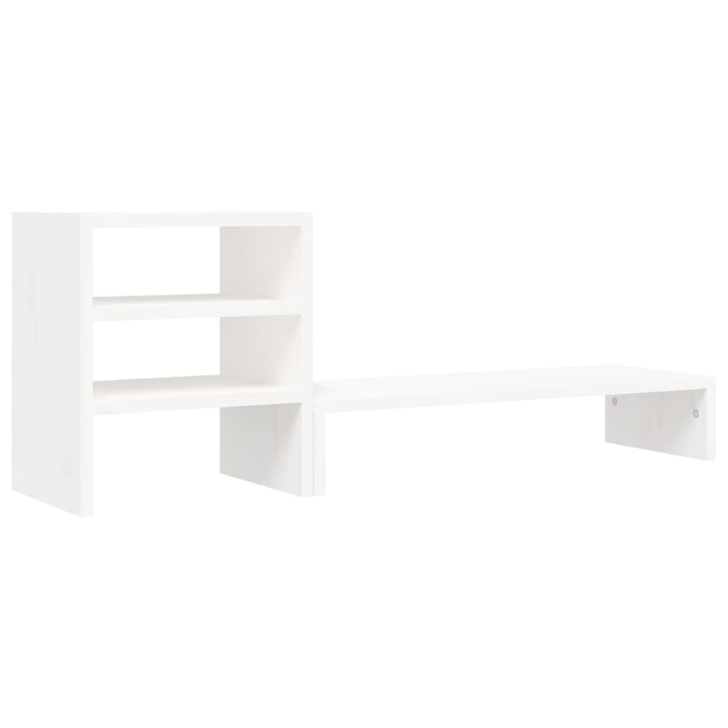 Vidaxx Monitorständer 81x20x30 cm massives Kiefernholz weiß