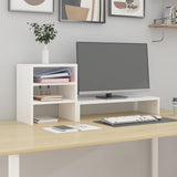 Vidaxx Monitorständer 81x20x30 cm massives Kiefernholz weiß