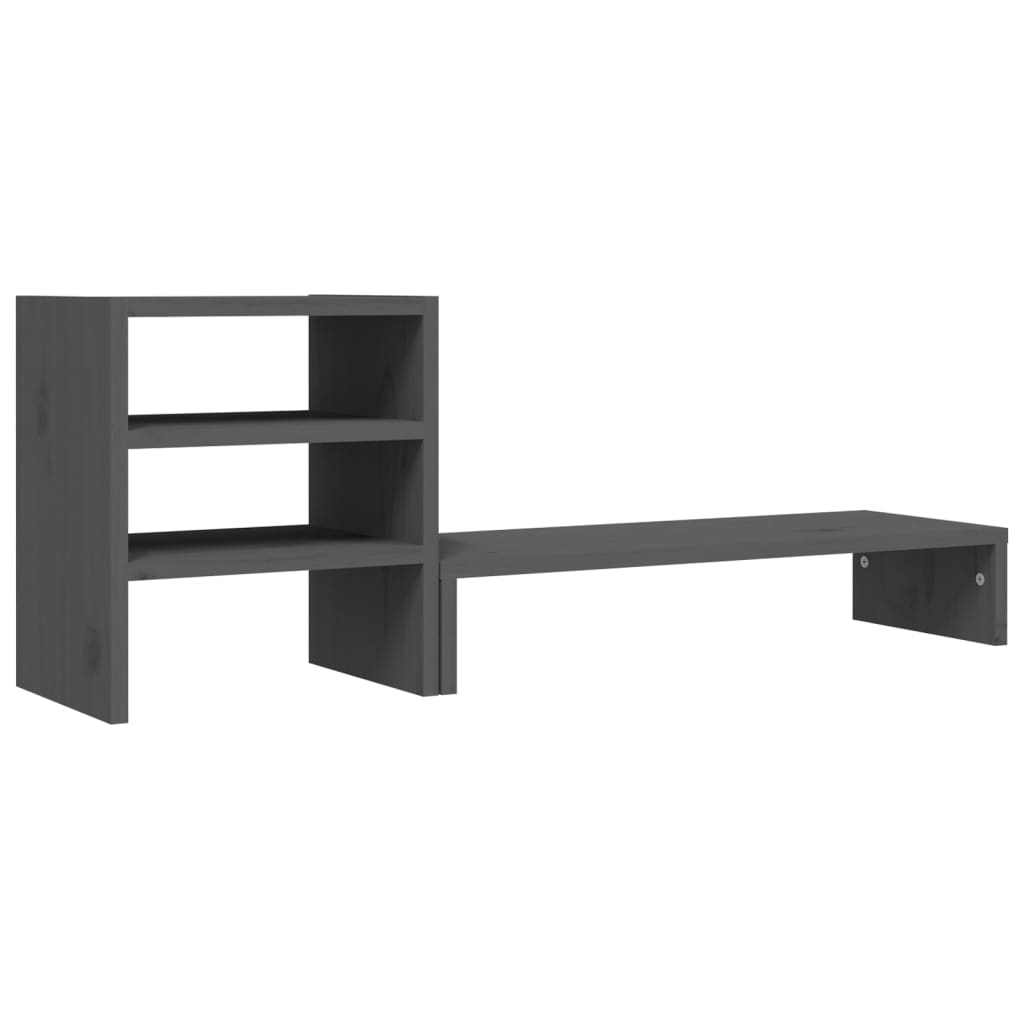 VidaXL Monitorständer 81x20x30 cm massives Kiefernholz grau