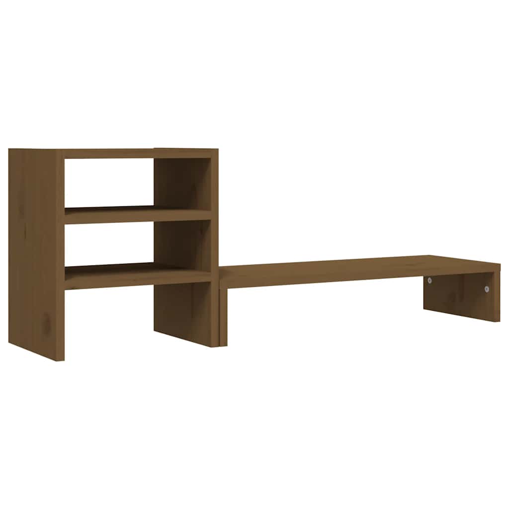 Vidaxxl Monitorständer 81x20x30 cm massives Kiefernholz honigbraun