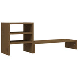 Vidaxxl Monitorständer 81x20x30 cm massives Kiefernholz honigbraun