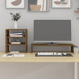 Vidaxxl Monitorständer 81x20x30 cm massives Kiefernholz honigbraun