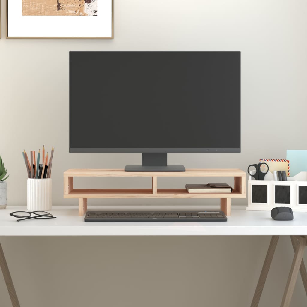 Vidaxxl Monitorständer 60x27x14 cm massives Kiefernholz