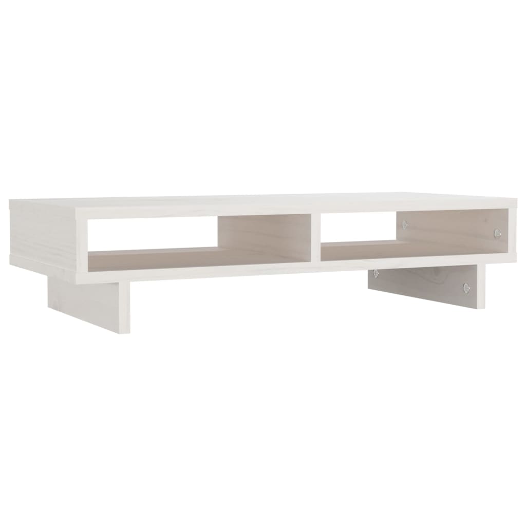 Vidaxx Monitorständer 60x27x14 cm massives Kiefernholz weiß