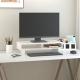 Vidaxx Monitorständer 60x27x14 cm massives Kiefernholz weiß