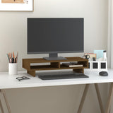 Vidaxxl Monitorständer 60x27x14 cm massives Kiefernholz honigbraun