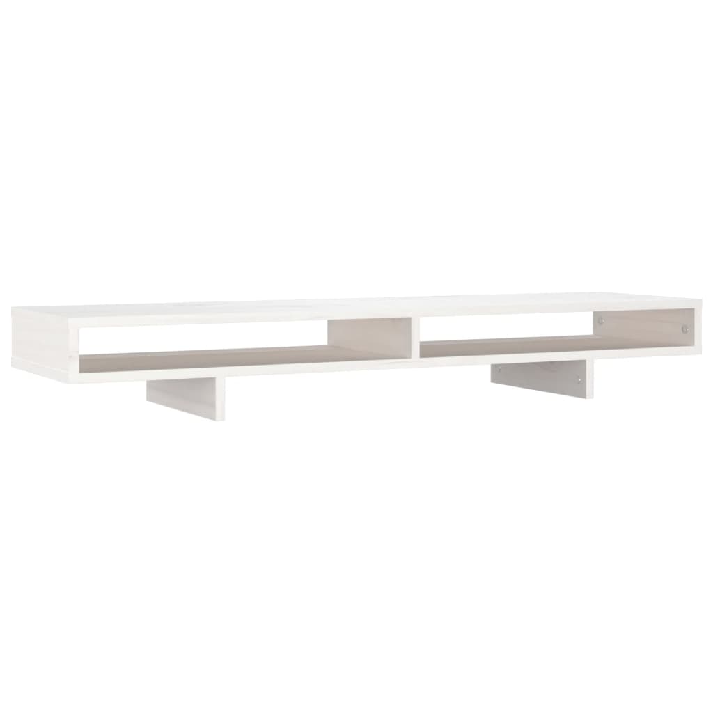 VidaXL Monitorständer 100x27x14 cm massives Kiefernholz weiß