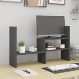Vidaxxl Monitorständer (39-72)x17x43 cm massives Kiefernholz grau