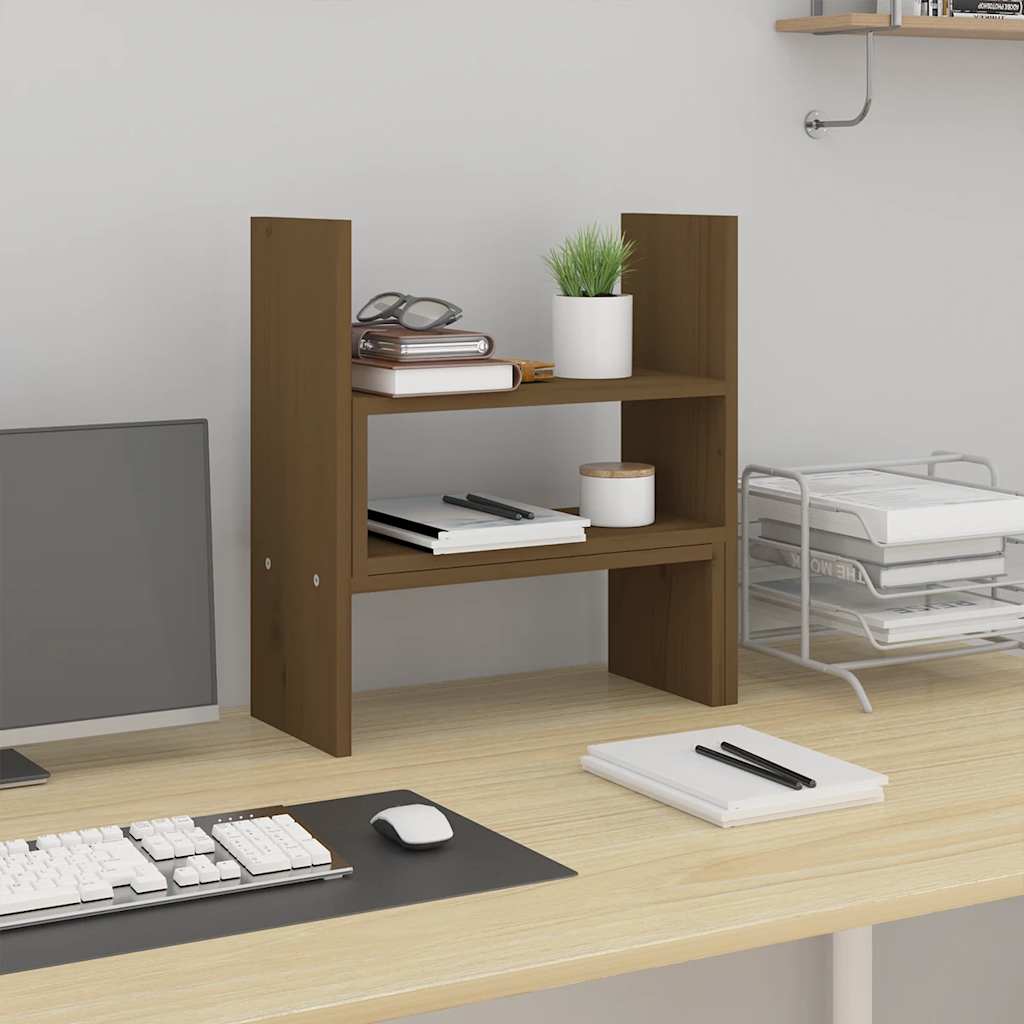 Vidaxxl Monitorständer (39-72)x17x43 cm Kiefernholz honigbraun