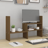 Vidaxl Monitor Stand (39-72) X17x43 cm Miele in legno di pino Marrone