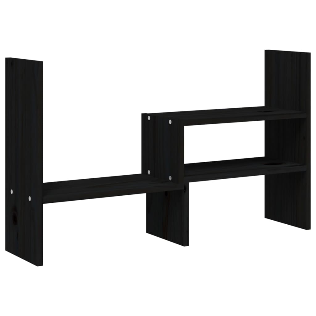 Vidaxl Monitor Stand (39-72) x17x43 cm Festkiefer schwarz schwarz