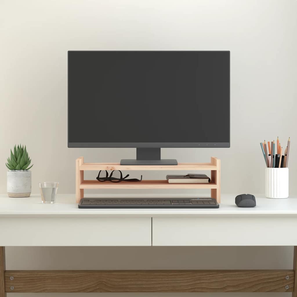 VidaXL Monitorständer 50x27x15 cm massives Kiefernholz