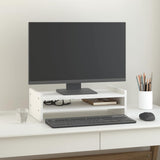 Vidaxx Monitorständer 50x27x15 cm massives Kiefernholz weiß