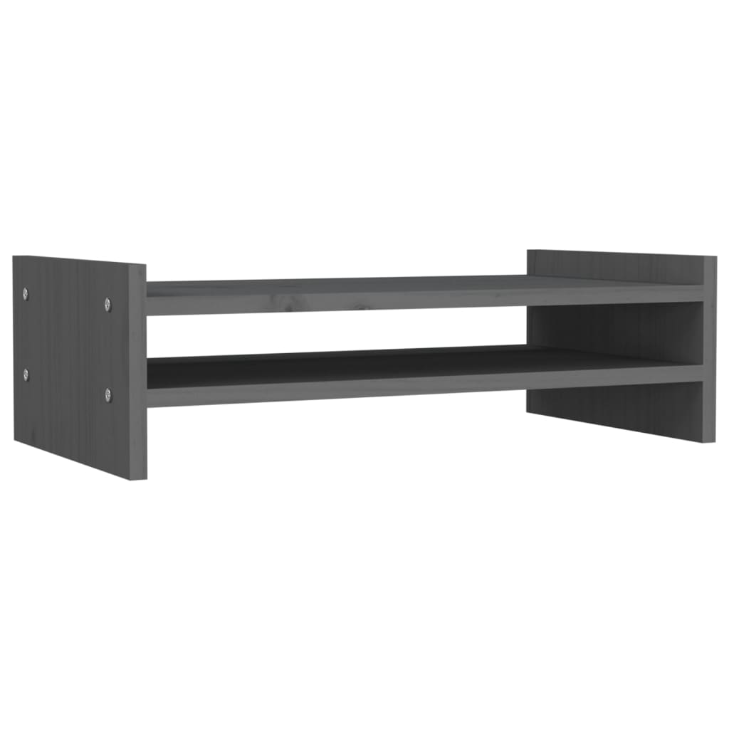 Vidaxx Monitorständer 50x27x15 cm massives Kiefernholz grau
