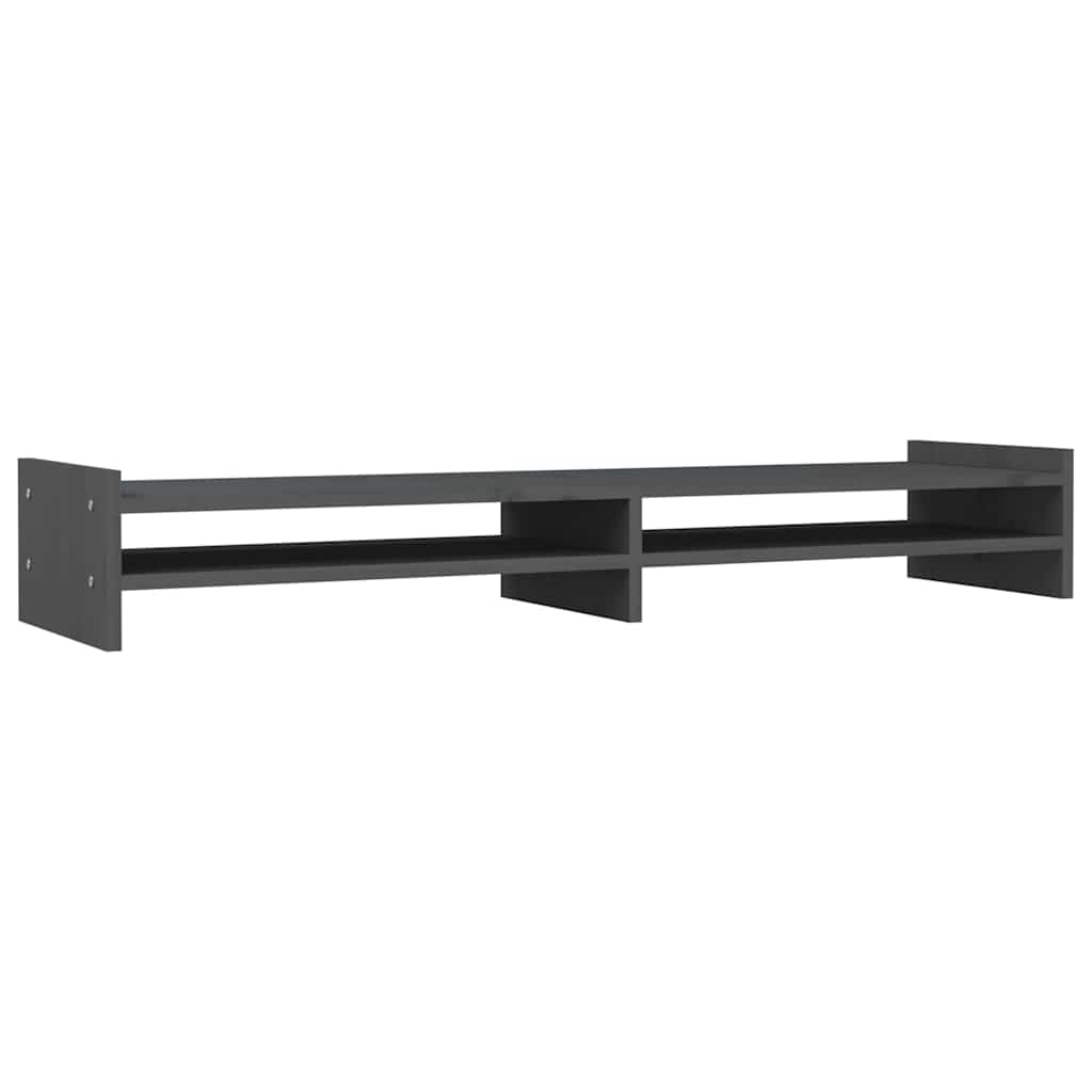 Vidaxx Monitorständer 100x27x15 cm massives Kiefernholz grau