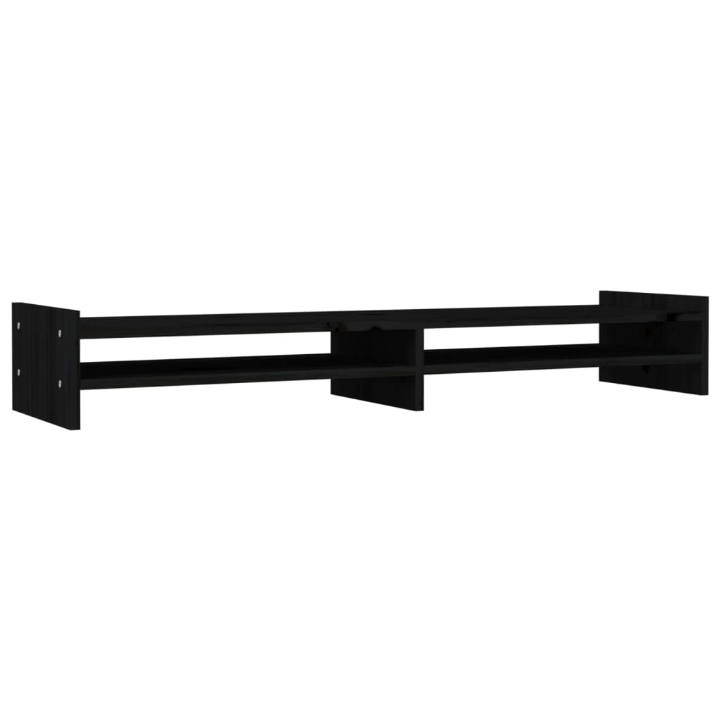 VidaXL Monitorständer 100x27x15 cm massives Kiefernholz schwarz