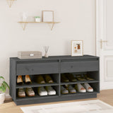 Vidaxl Shoe Cabinet 110x34x52 cm Solid Pine Grey