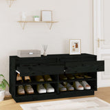 VidaXL Shoe cabinet 110x34x52 cm Solid pine pine black