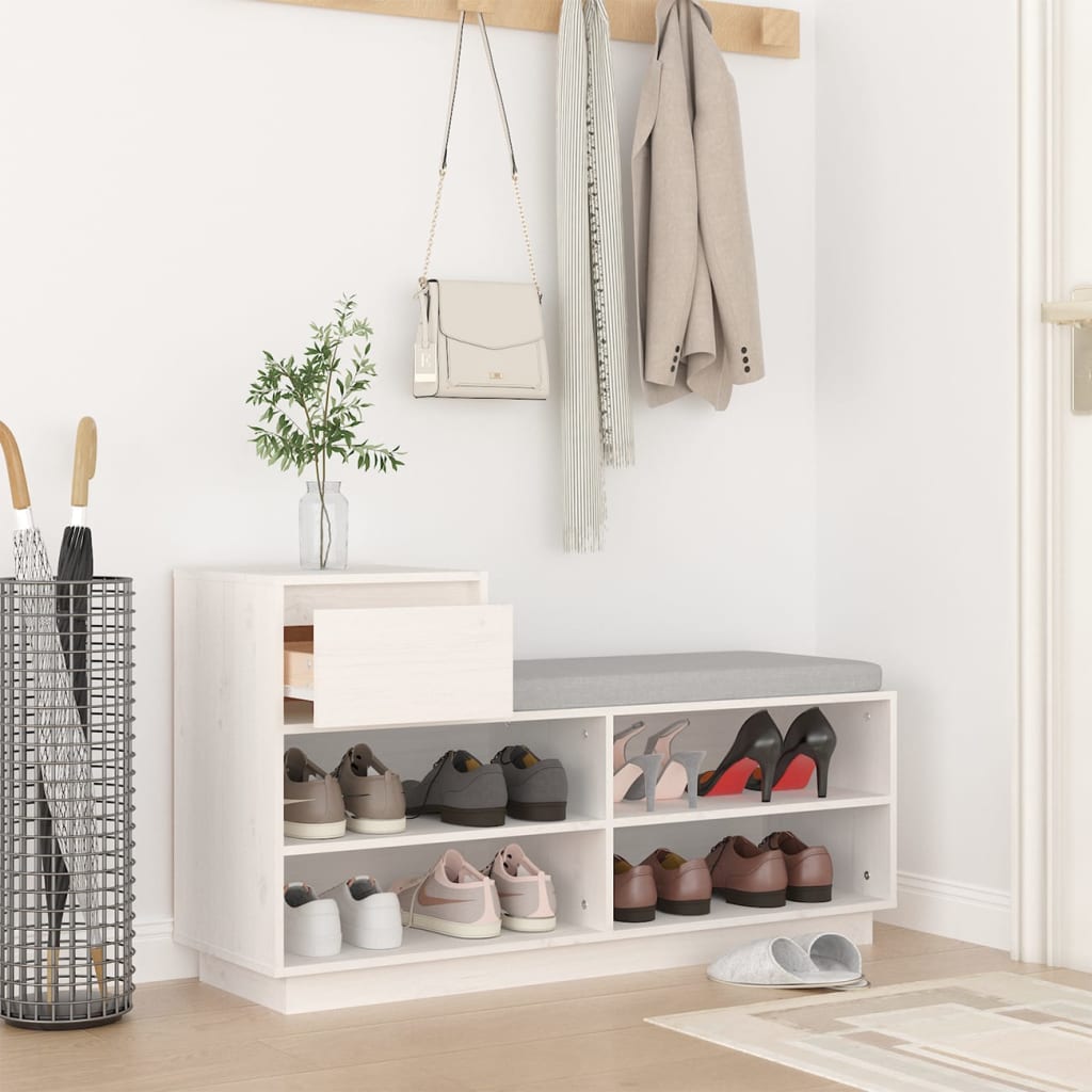 Vidaxx Schuhschrank 110x34x61 cm massives Kiefernholz weiß