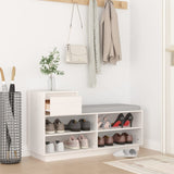 Vidaxl Shoe cabinet 110x34x61 cm Solid pine white