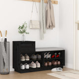 Vidaxx Schuhschrank 110x34x61 cm massives Kiefernholz schwarz