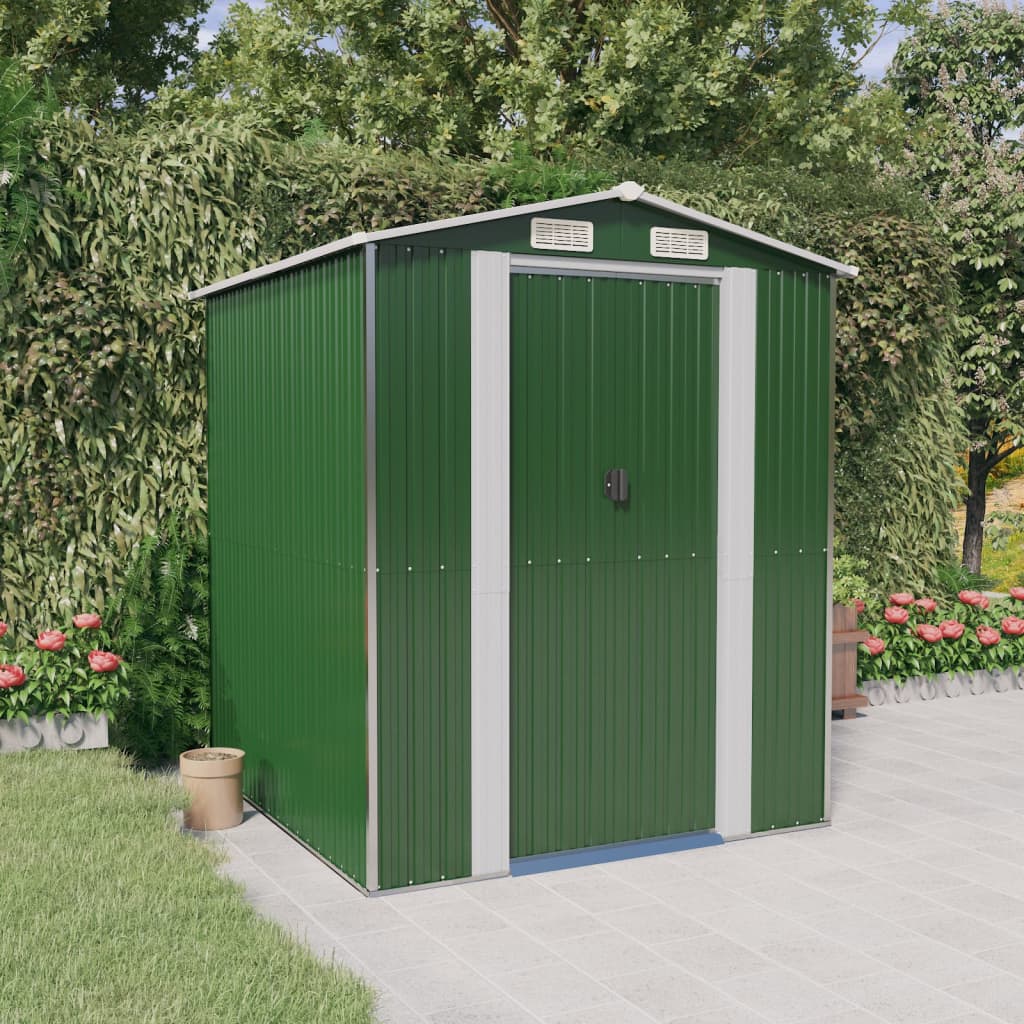 VidaXL Tuinschuur 192x191x223 cm gegalvaniseerd staal groen