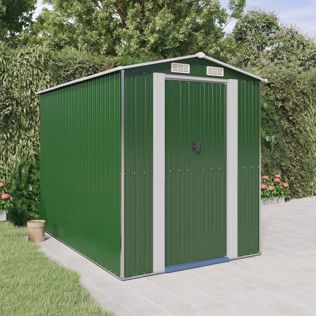 Vidaxl Garden shed 192x274x223 cm Galvanized steel green