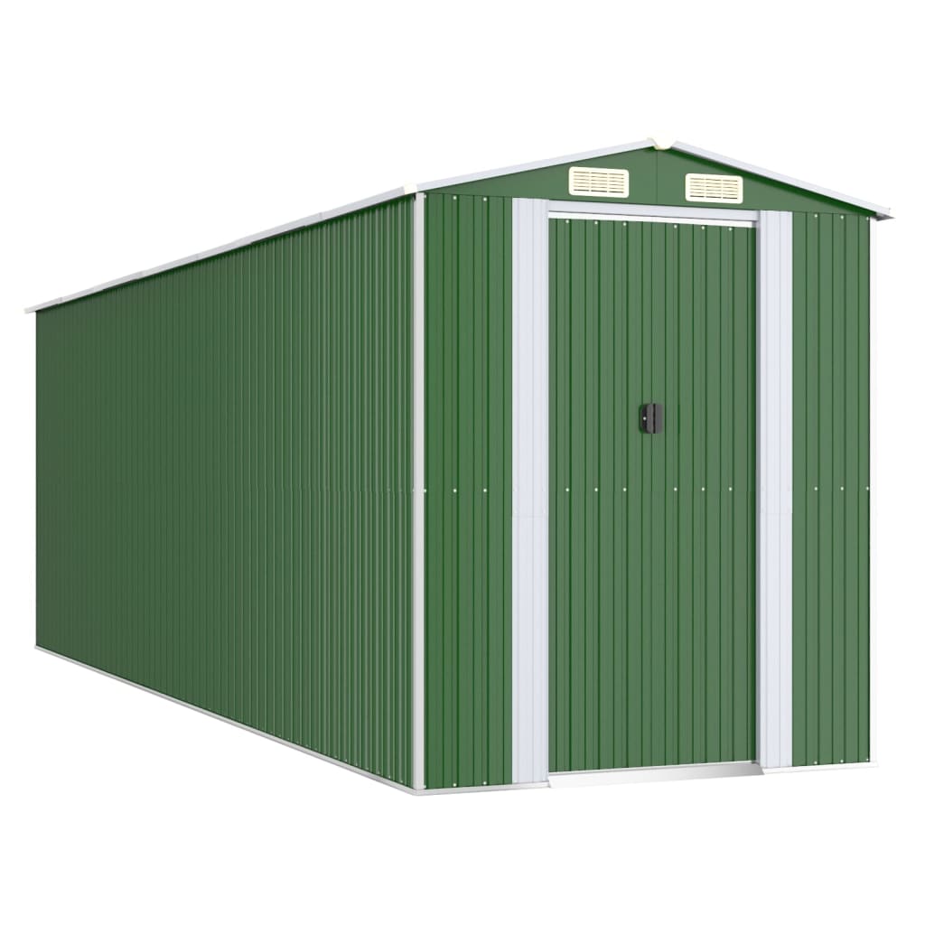 Vidaxl Garden Shed 192x606x223 cm galvaniseret stålgrøn