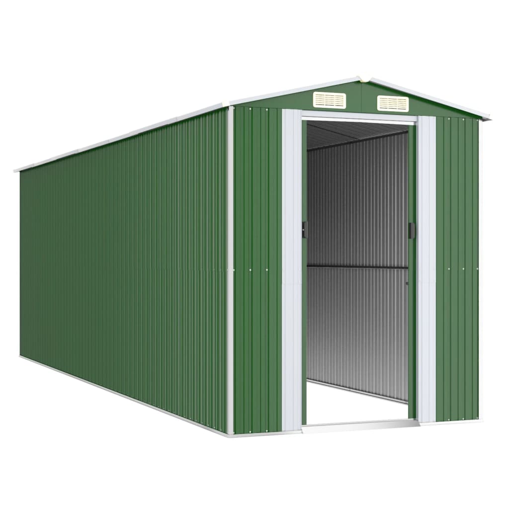 Vidaxl Garden Shed 192x606x223 cm galvaniseret stålgrøn