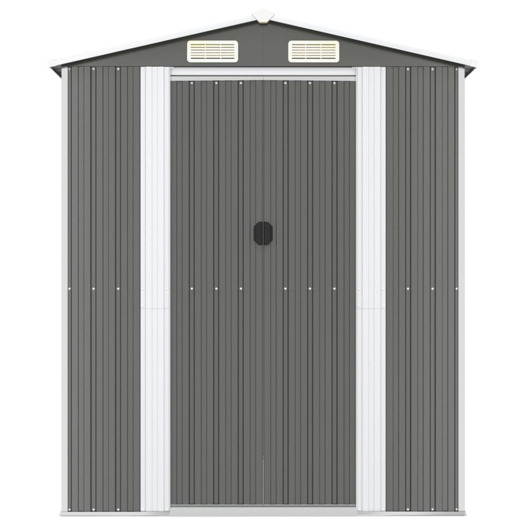 Vidaxl garden shed 192x357x223 cm galvanized steel light gray