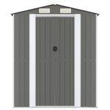 Vidaxl garden shed 192x357x223 cm galvanized steel light gray