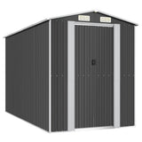 Vidaxl jardin hangar 192x357x223 cm Galvanisé en acier anthracite -colored