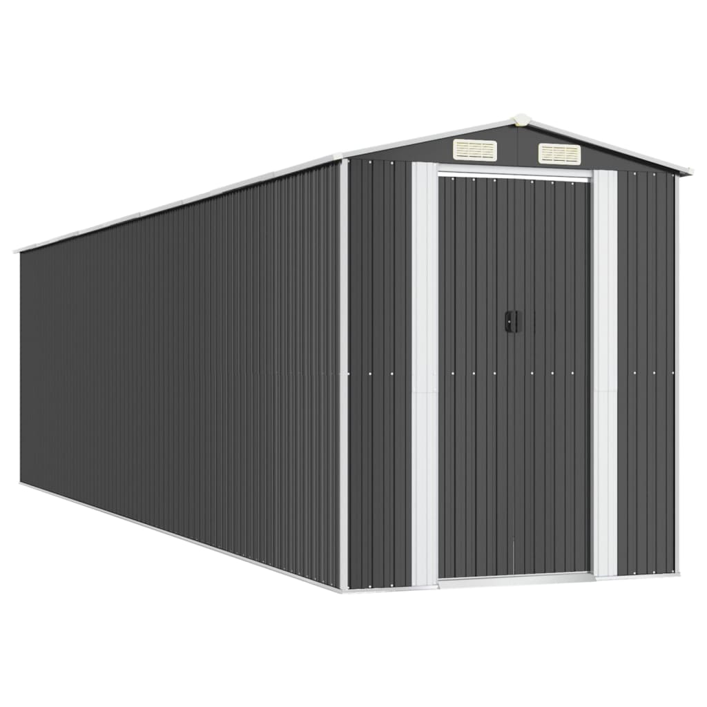 Vidaxl Garden Shed 192x772x223 cm Antracite in acciaio zincato