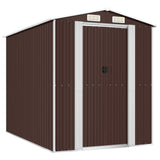 Vidaxl jardin hangar 192x274x223 cm en acier galvanisé brun foncé