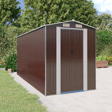 Vidaxl Garden Shed 192x440x223 cm Galvaniserat stål mörkbrunt