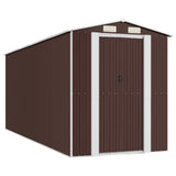 Vidaxl Garden shed 192x523x223 cm Galvanized steel dark brown