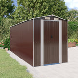 Vidaxl Garden Shed 192x523x223 cm pocinkano jeklo temno rjava