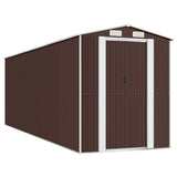 Vidaxl Garden Shed 192x606x223 cm galwanizowany stalowy ciemnobrązowy