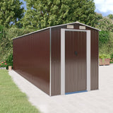 Vidaxl Garden Shed 192x606x223 cm de acero galvanizado marrón oscuro