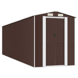 Vidaxl garden shed 192x689x223 cm galvanized steel dark brown