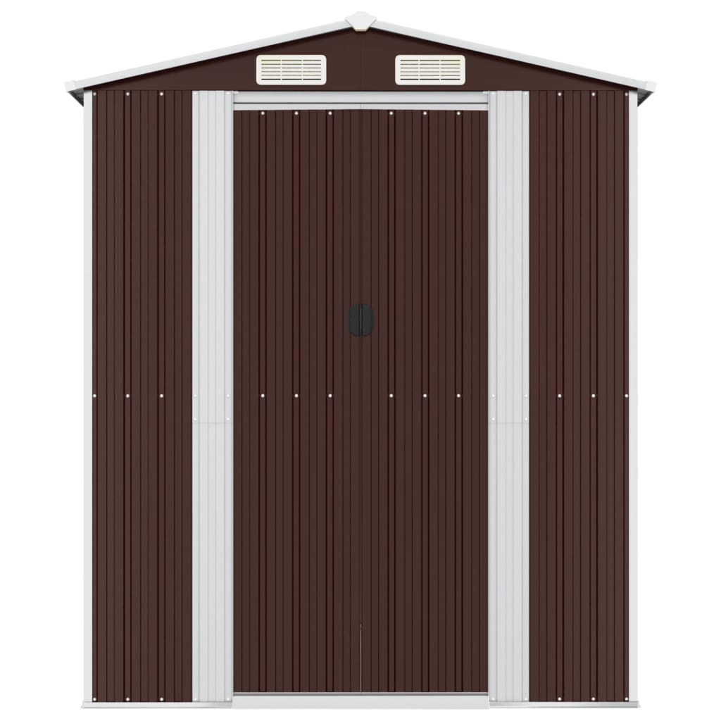 Vidaxl Garden Shed 192x689x223 cm Galvaniserat stål mörkbrunt