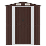 Vidaxl Garden Shed 192x689x223 cm de acero galvanizado marrón oscuro